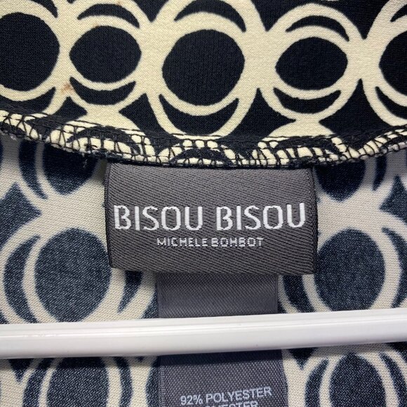 Bisou Bisou by Michele Bohbot Geometric Wrap Dress 3/4 Sleeve Women's Size 14 - Picture 3 of 10